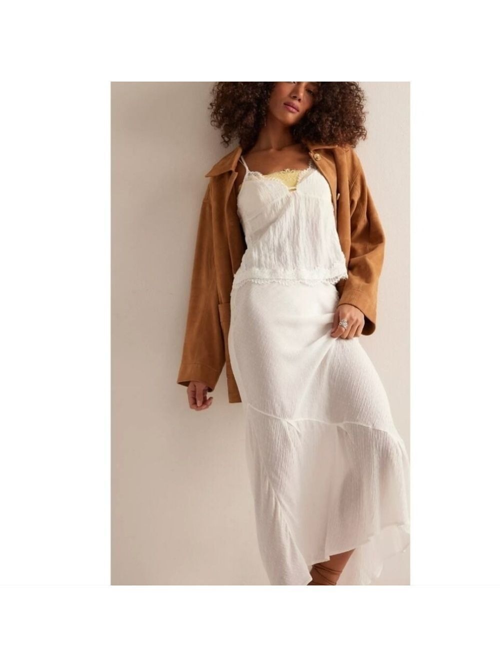 Free People White Mid Ii Skirt